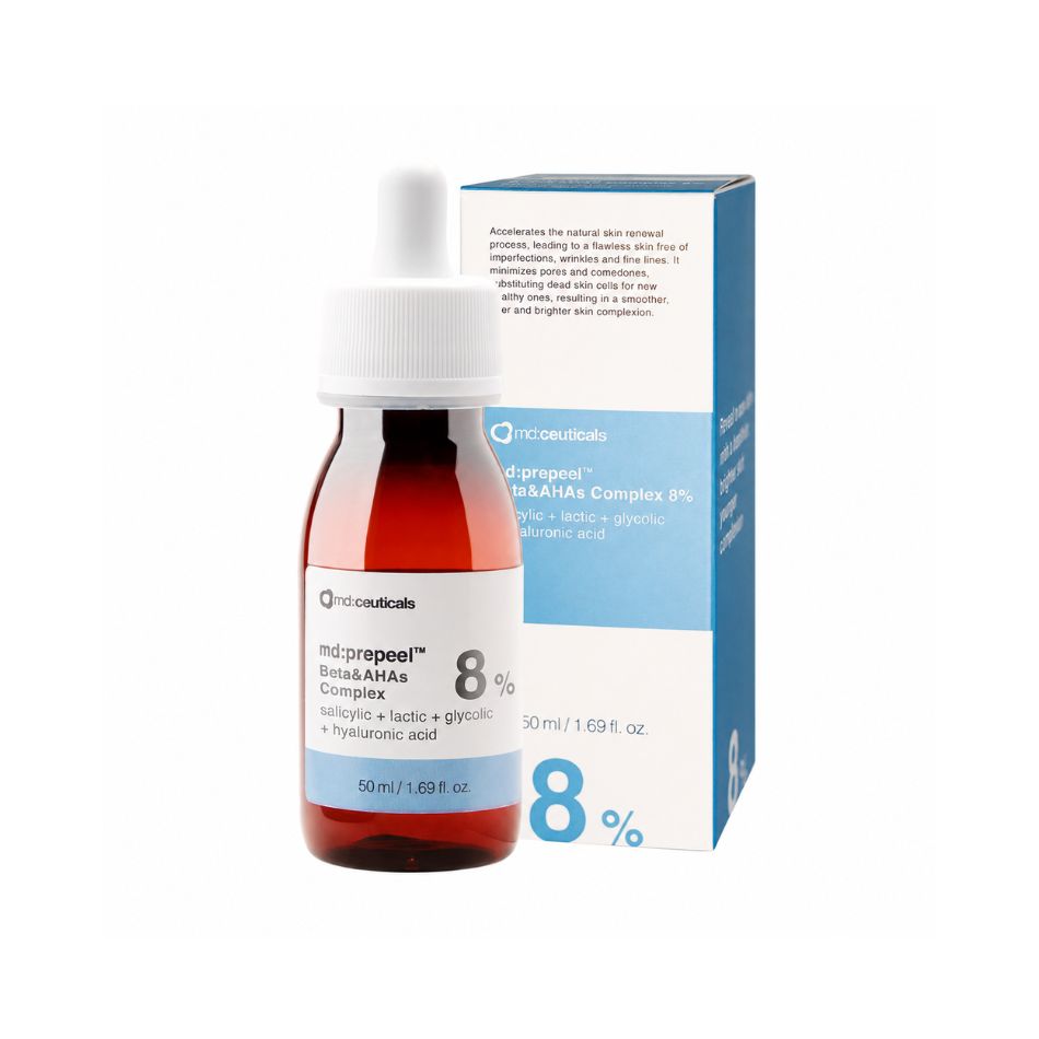Dung dịch peel kiểm soát bã nhờn mụn kích ứng cho da nhạy cảm Md:Ceuticals Md:Prepeel Beta&Ahas Complex 8%