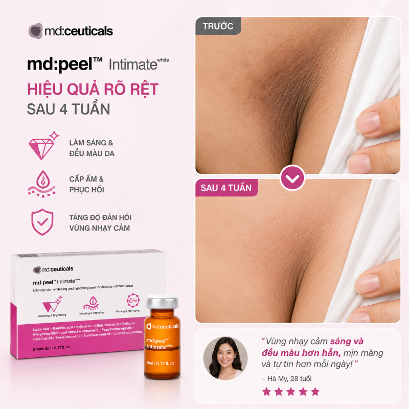 Dung dịch peel sáng da vùng kín và các vùng trên cơ thể Md:Ceuticals Md:Peel Intimate White