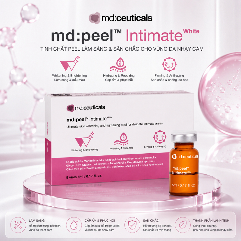 Dung dịch peel sáng da vùng kín và các vùng trên cơ thể Md:Ceuticals Md:Peel Intimate White