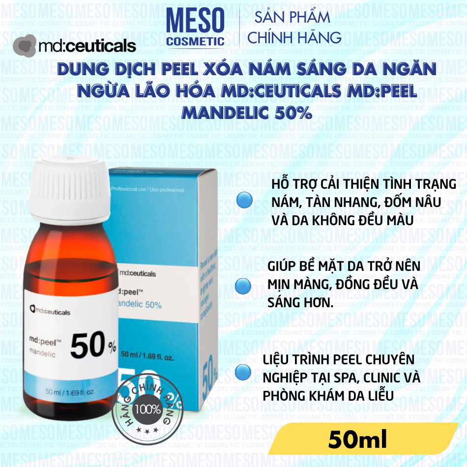 Dung dịch peel xóa nám sáng da ngăn ngừa lão hóa Md:Ceuticals Md:Peel Mandelic 50%