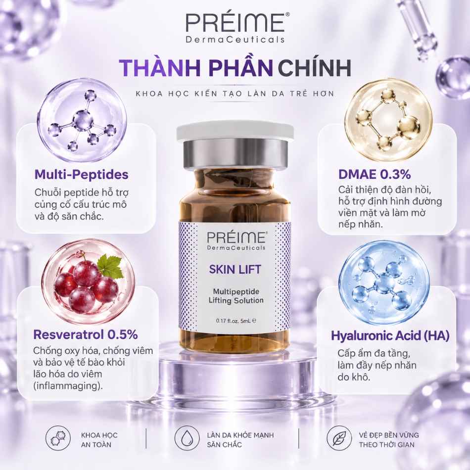 Dung dịch trẻ hóa nâng cơ da Préime DermaCeuticals Skin Lift Multipeptide Lifting Solution