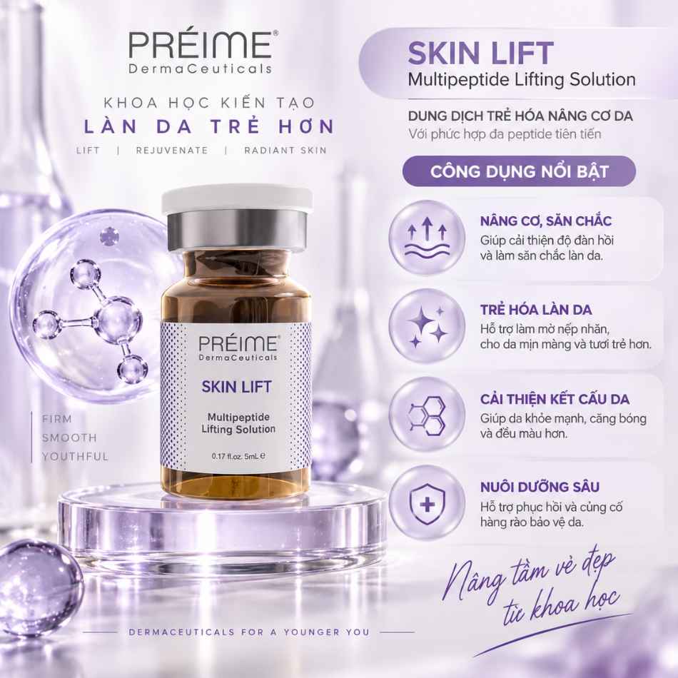 Dung dịch trẻ hóa nâng cơ da Préime DermaCeuticals Skin Lift Multipeptide Lifting Solution