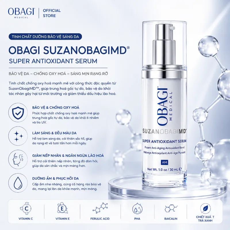 Dưỡng Chất Bảo Vệ Và Dưỡng Sáng Da Obagi SUZANOBAGIMD® Super Antioxidant Serum 30ml