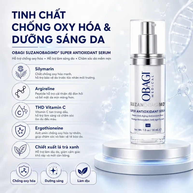 Dưỡng Chất Bảo Vệ Và Dưỡng Sáng Da Obagi SUZANOBAGIMD® Super Antioxidant Serum 30ml