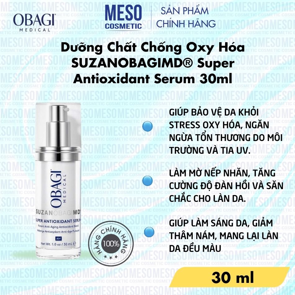 Dưỡng Chất Bảo Vệ Và Dưỡng Sáng Da Obagi SUZANOBAGIMD® Super Antioxidant Serum 30ml