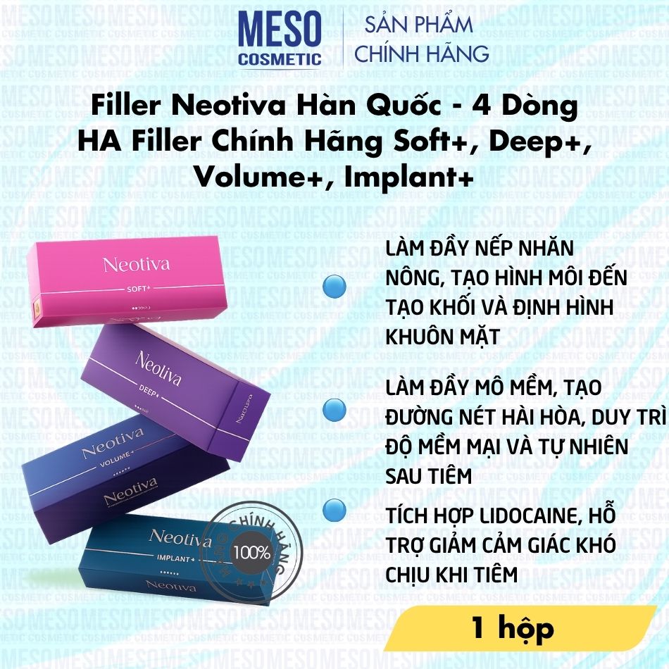 Filler HA Neotiva Hàn Quốc Soft+, Deep+, Volume+, Implant+ – Chất Làm Đầy Hyaluronic Acid Chính Hãng