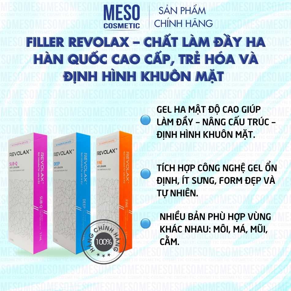 Filler Revolax – Chất làm đầy HA Hàn Quốc cao cấp, trẻ hóa và định hình khuôn mặt