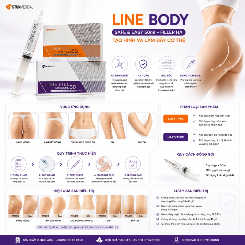 Filler cải thiện đường nét cơ thể Line Body Safe & Easy 50ml