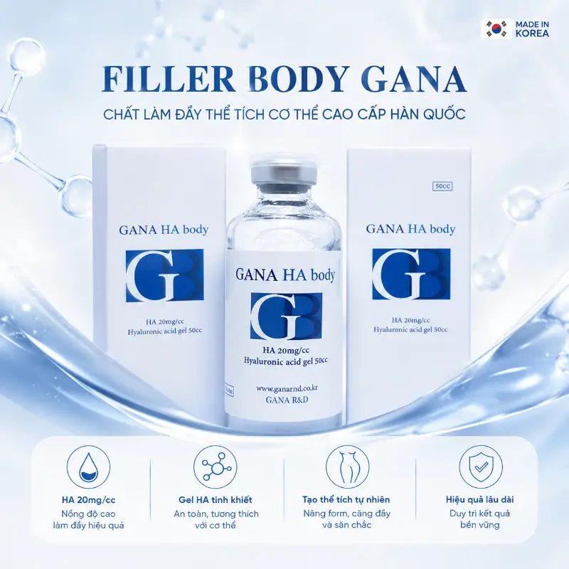 Chất Làm Đầy GANA HA Body Chính Hãng Hàn Quốc tạo khối ngực, mông, làm đầy thể tích cơ thể