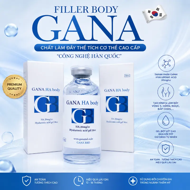 Chất Làm Đầy GANA HA Body Chính Hãng Hàn Quốc tạo khối ngực, mông, làm đầy thể tích cơ thể