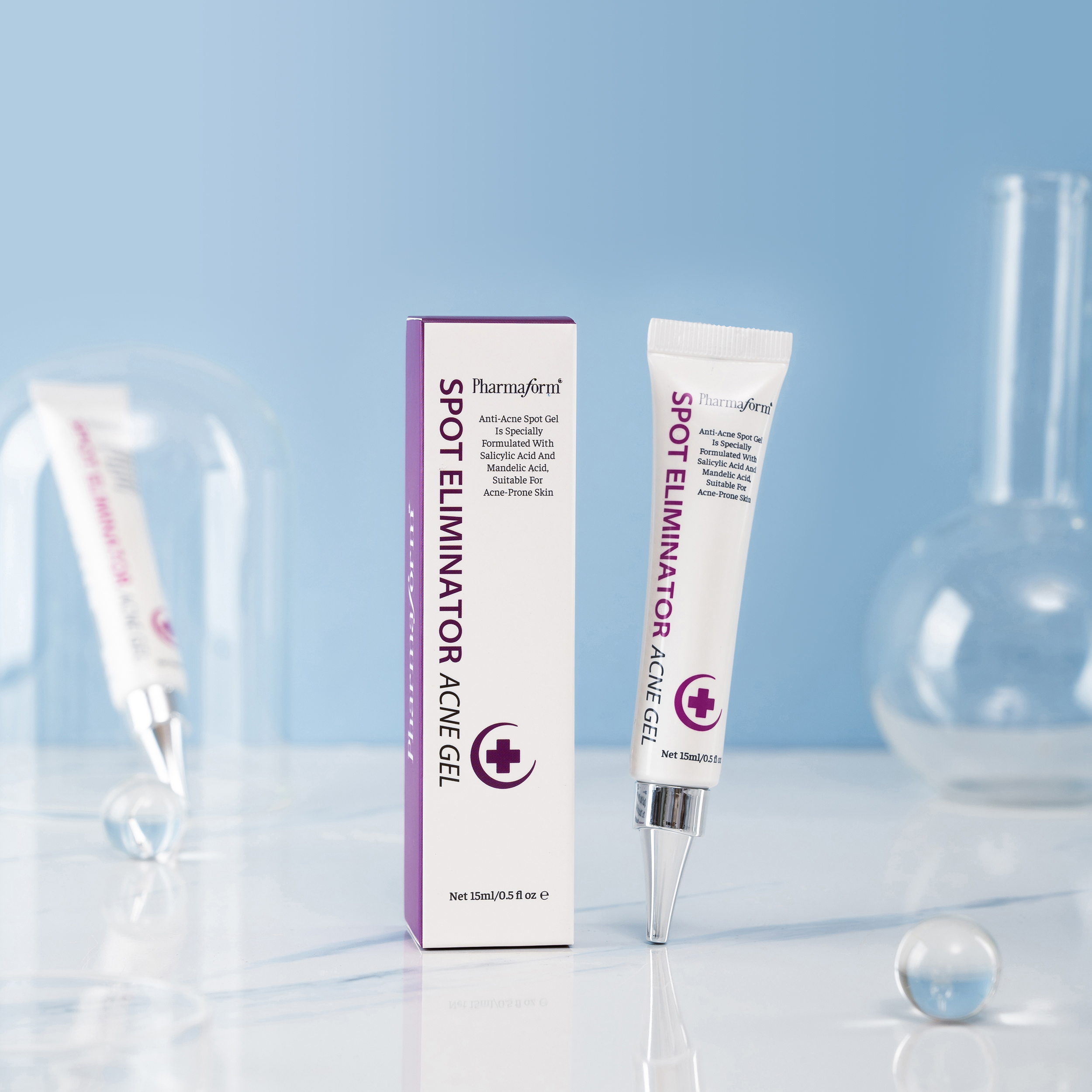 Gel Giảm Mụn, Giảm Dầu Thừa Pharmaform Spot Eliminator Acne Gel 15ml