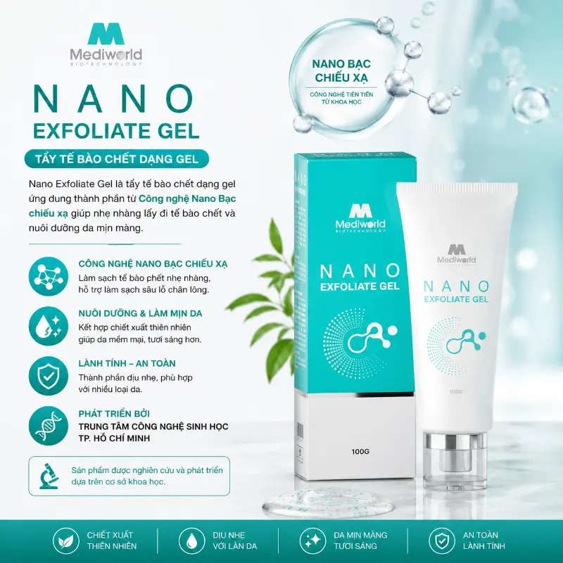 Gel Tẩy Tế Bào Chết Dịu Nhẹ Cho Da Mịn Màng Nano Exfoliate Gel Mediworld 100g