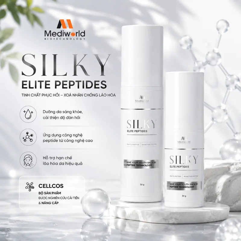 Gel dưỡng ẩm căng bóng, hạn chế lão hóa Mediworld Silky Elite Peptide