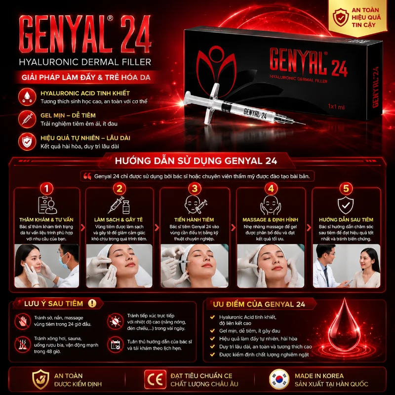 Chất Làm Đầy Genyal 24 1ml Tạo Đường Nét, Phục Hồi Thiếu Hụt Thể Tích