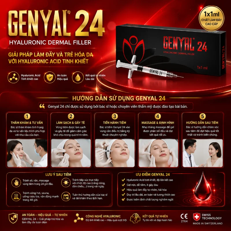 Chất Làm Đầy Genyal 24 1ml Tạo Đường Nét, Phục Hồi Thiếu Hụt Thể Tích