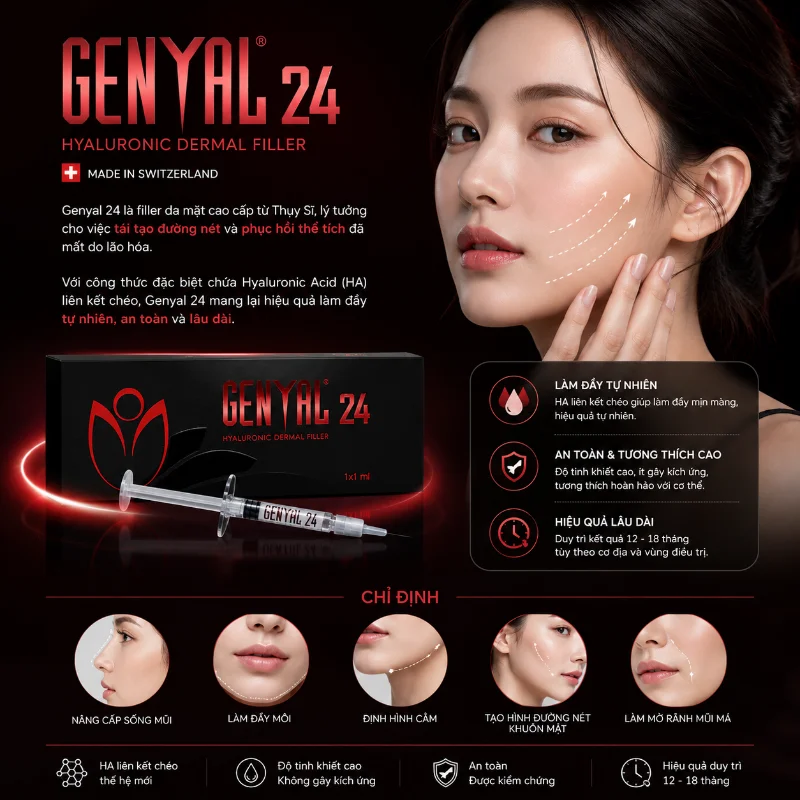 Chất Làm Đầy Genyal 24 1ml Tạo Đường Nét, Phục Hồi Thiếu Hụt Thể Tích