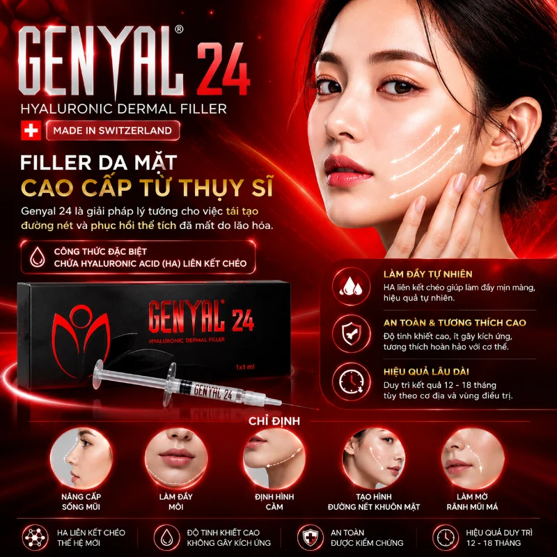 Chất Làm Đầy Genyal 24 1ml Tạo Đường Nét, Phục Hồi Thiếu Hụt Thể Tích