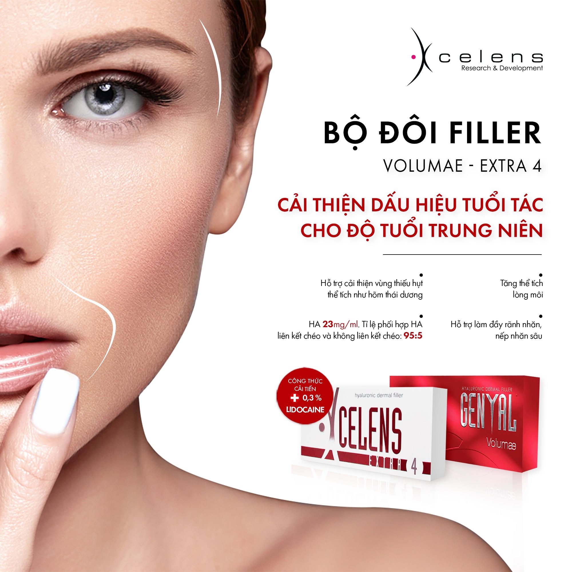 Chất Làm Đầy Genyal Volumae 1ml - HA Trẻ Hóa Da, Tăng Thể Tích Môi Và Khuôn Mặt
