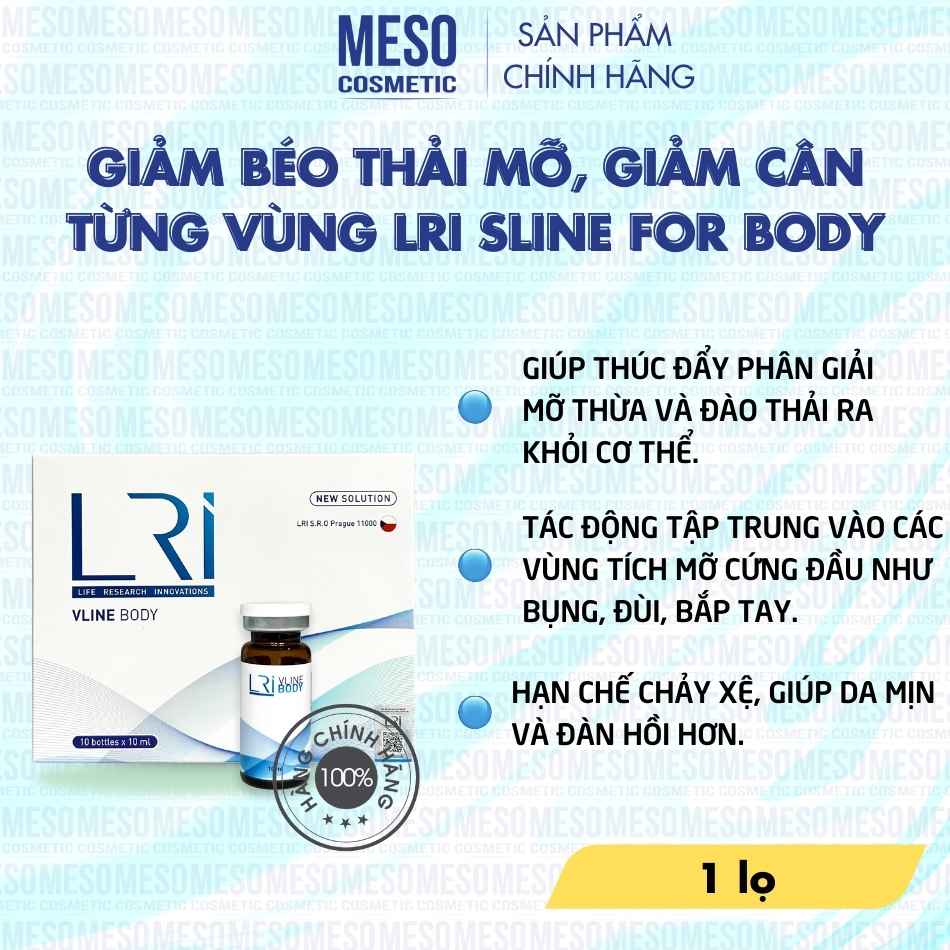 Giảm béo thải mỡ, giảm cân từng vùng Lri Sline For Body - 1 lọ