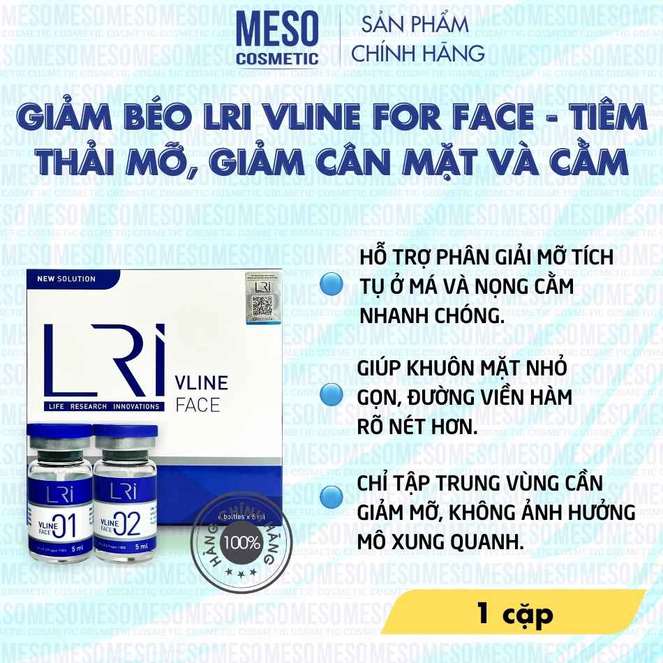 Giảm béo, tan mỡ, giảm cân mặt và cằm Lri Vline for Face - 1 cặp