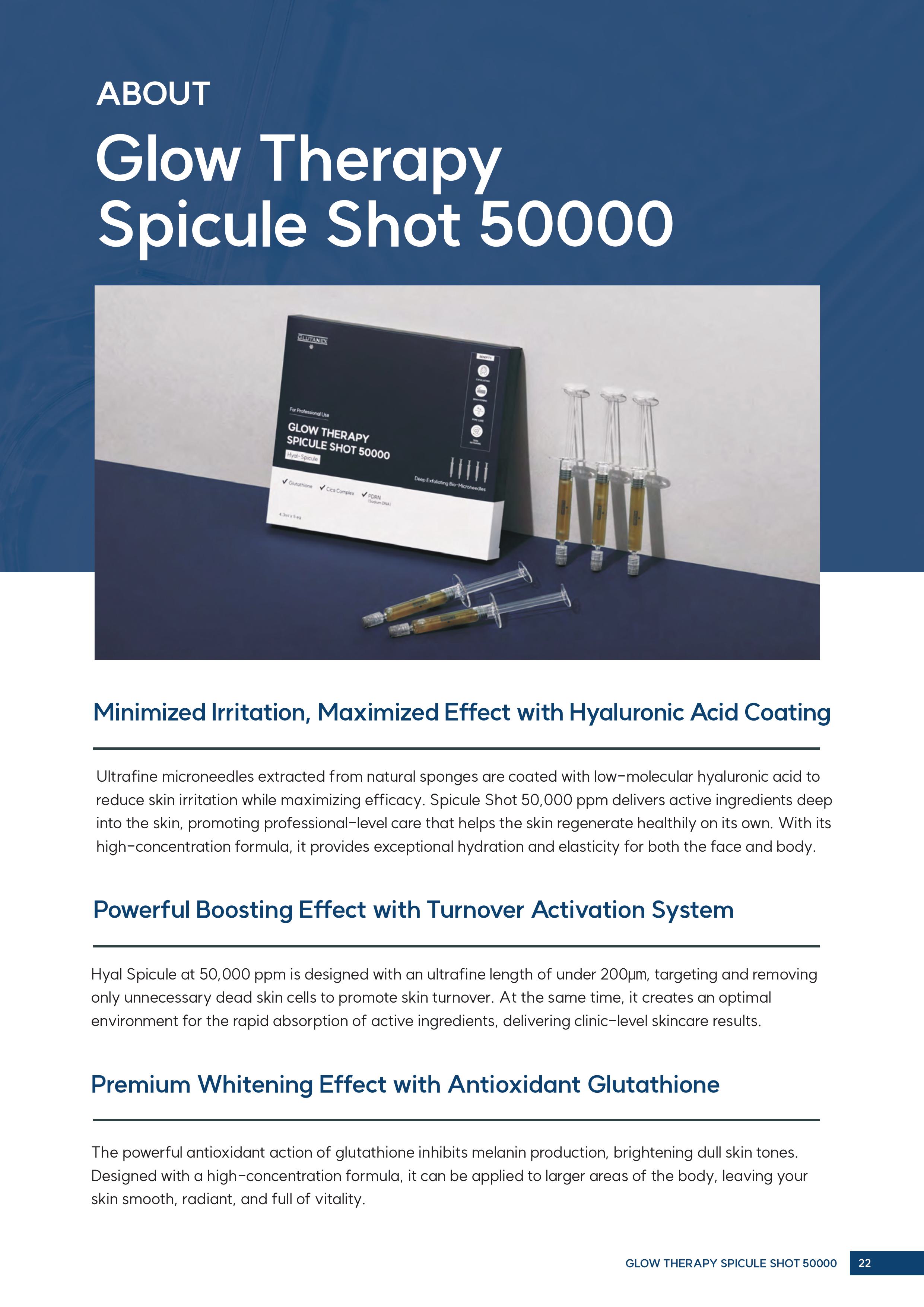 Tinh chất Tái Tạo Da Với Công Nghệ Vi Kim Sinh Học Glutanex Glow Therapy Spicule Shot 50000