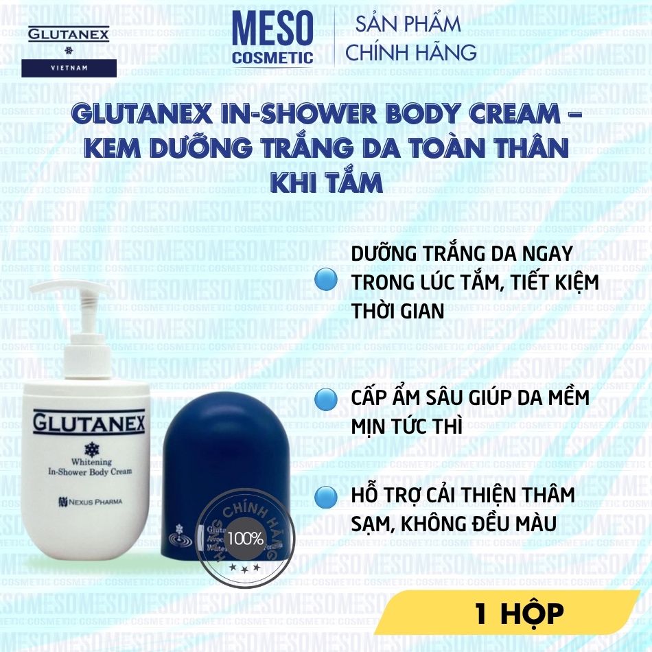 Kem Dưỡng Trắng Da Toàn Thân Khi Tắm Glutanex In-Shower Body Cream