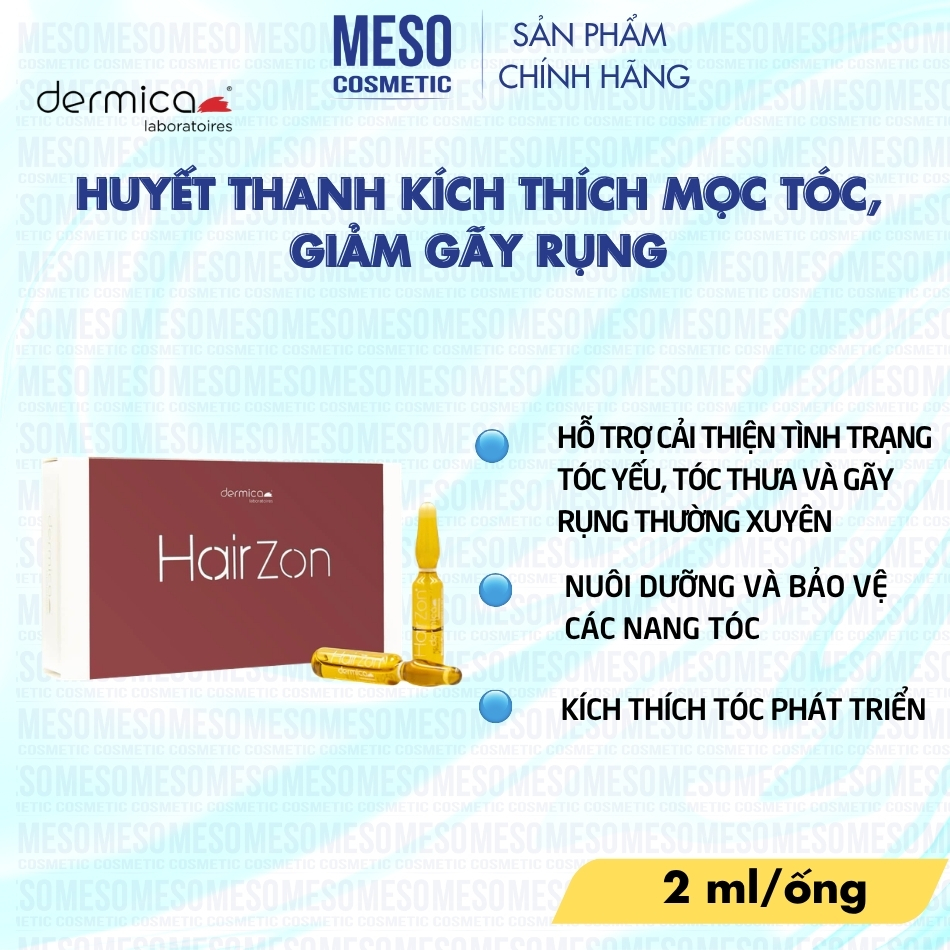 Hairzon - Huyết thanh kích thích mọc tóc, giảm gãy rụng Hộp 10 ống x 2ml