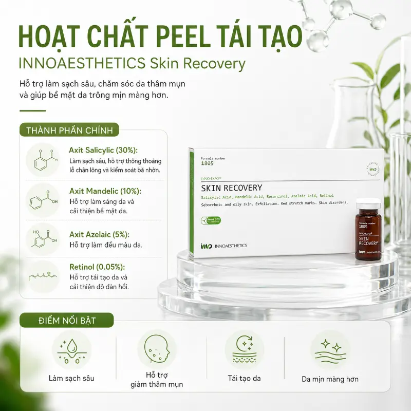 Hoạt Chất Peel Tái Tạo, Giảm Thâm Mụn, Trẻ Hóa Da INNOAESTHETICS Skin Recovery 1 lọ
