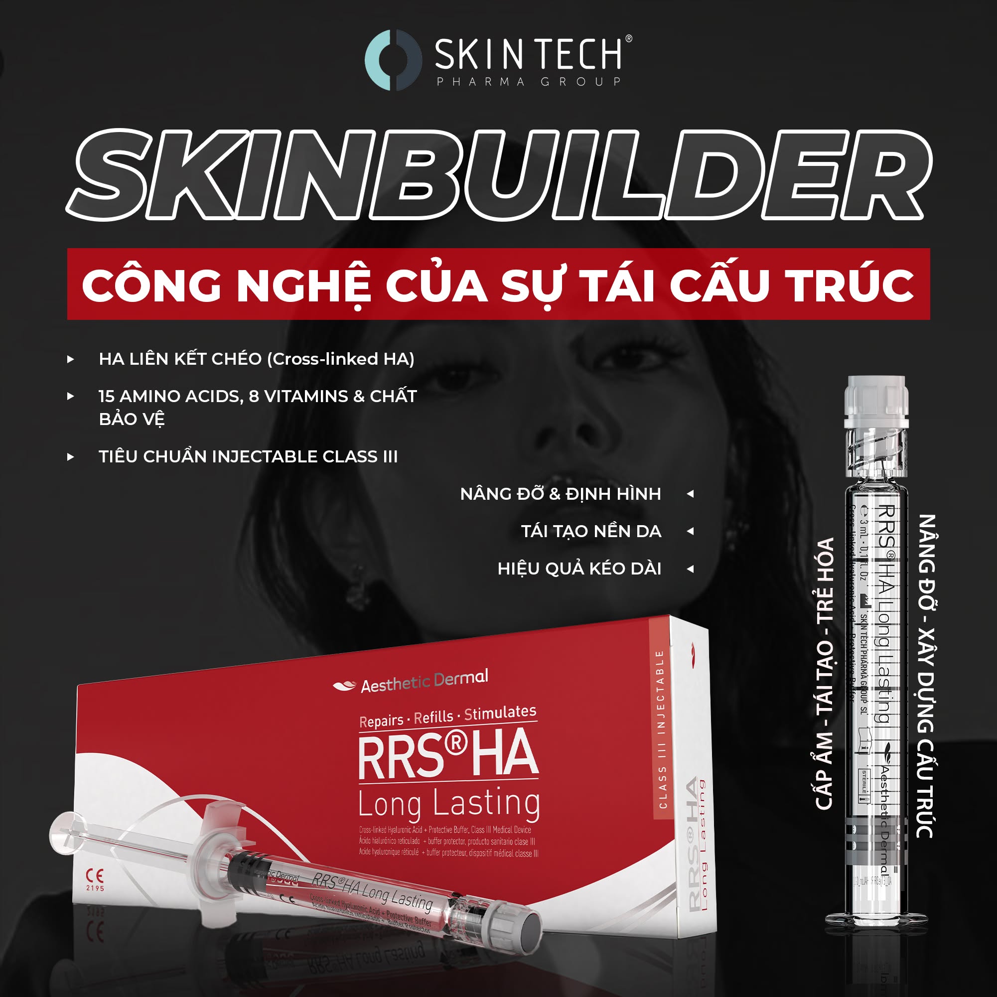 Hoạt chất B.A.P trẻ hóa da, nâng cơ SkinTech RRS® HA Long Lasting