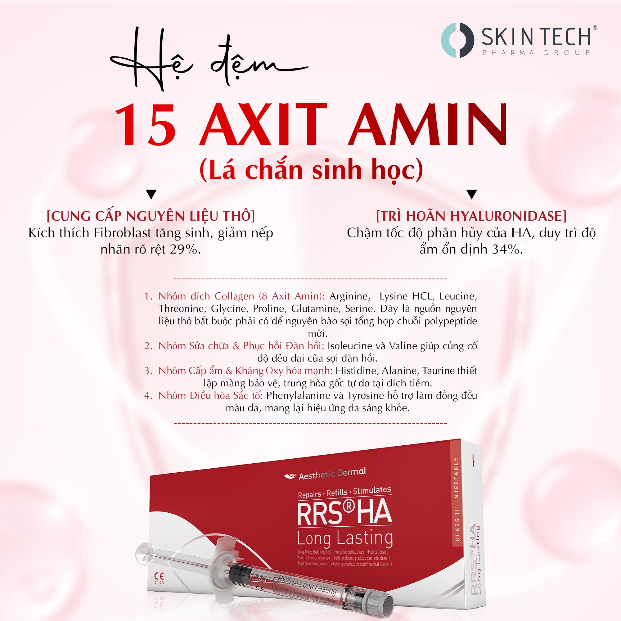 Hoạt chất B.A.P trẻ hóa da, nâng cơ SkinTech RRS® HA Long Lasting