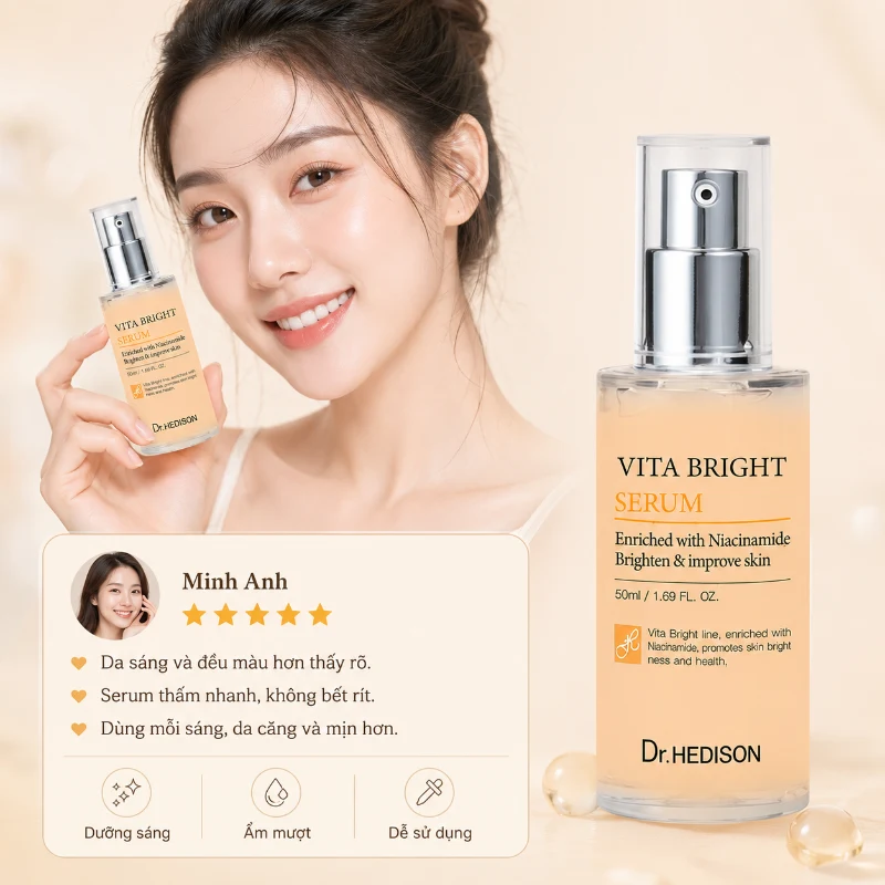 Huyết thanh dưỡng trắng da Dr.Hedison Vita Bright Serum (50ml-250ml)