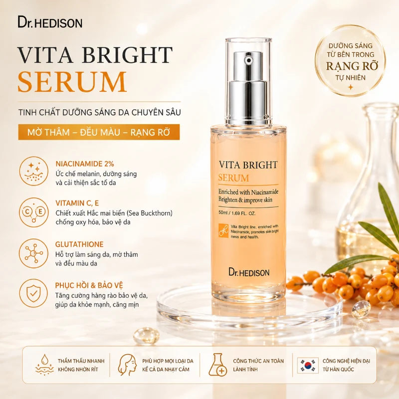 Huyết thanh dưỡng trắng da Dr.Hedison Vita Bright Serum (50ml-250ml)
