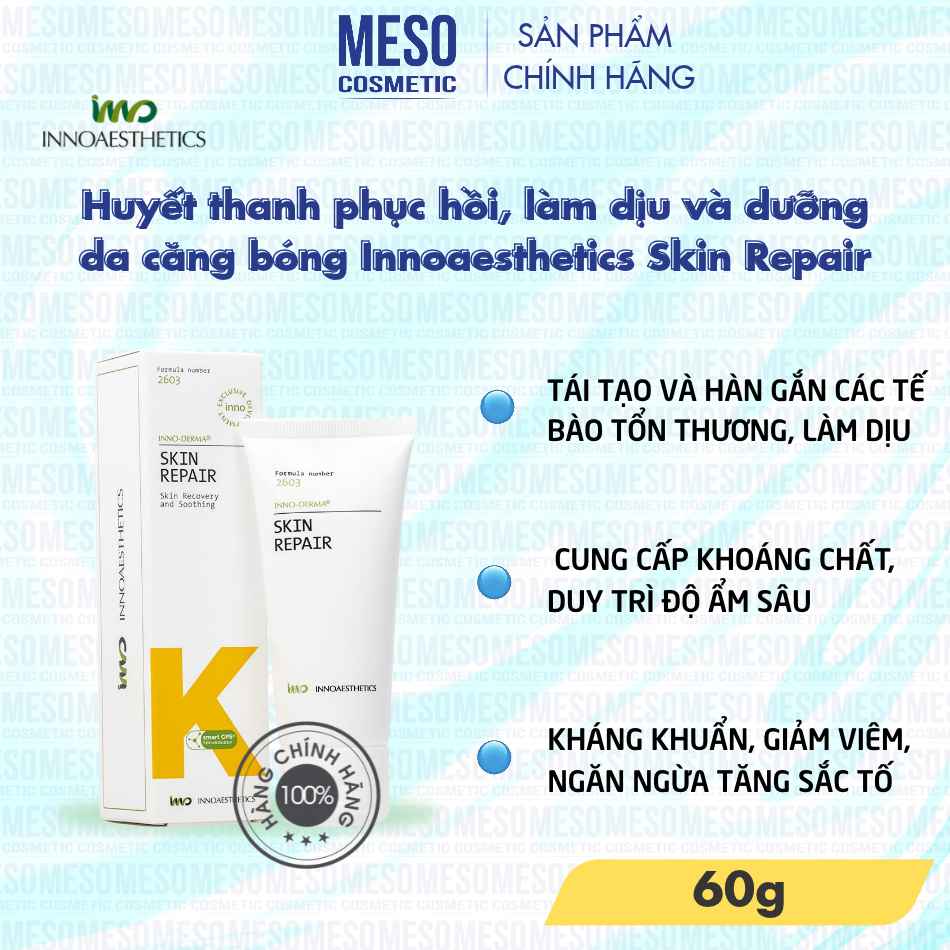 Huyết thanh phục hồi làm dịu da căng bóng da Skin Repair Innoaesthetics