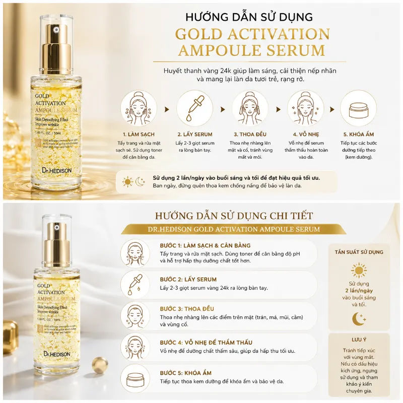 Huyết thanh vàng 24K Dr.HEDISON Gold Activation Ampoule Serum 50ml-250ml