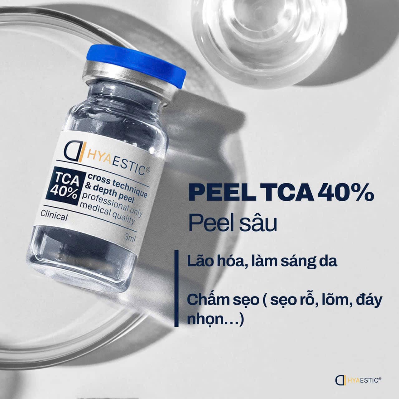 Hyaestic Cross Technique & Depth Peel TCA 40% – Bộ peel chuyên nghiệp trị lão hóa & làm sáng da chuyên sâu