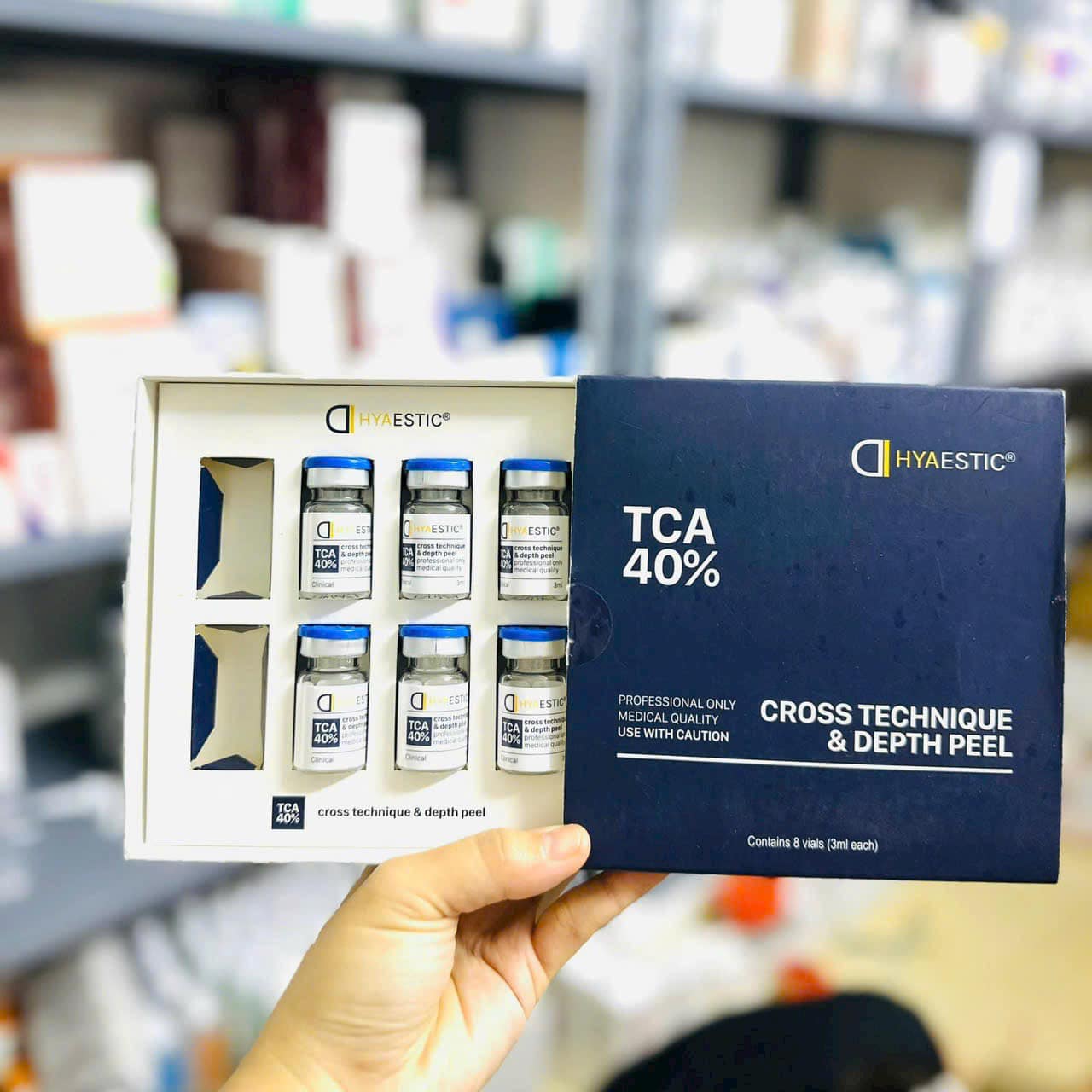 Hyaestic Cross Technique & Depth Peel TCA 40% – Bộ peel chuyên nghiệp trị lão hóa & làm sáng da chuyên sâu