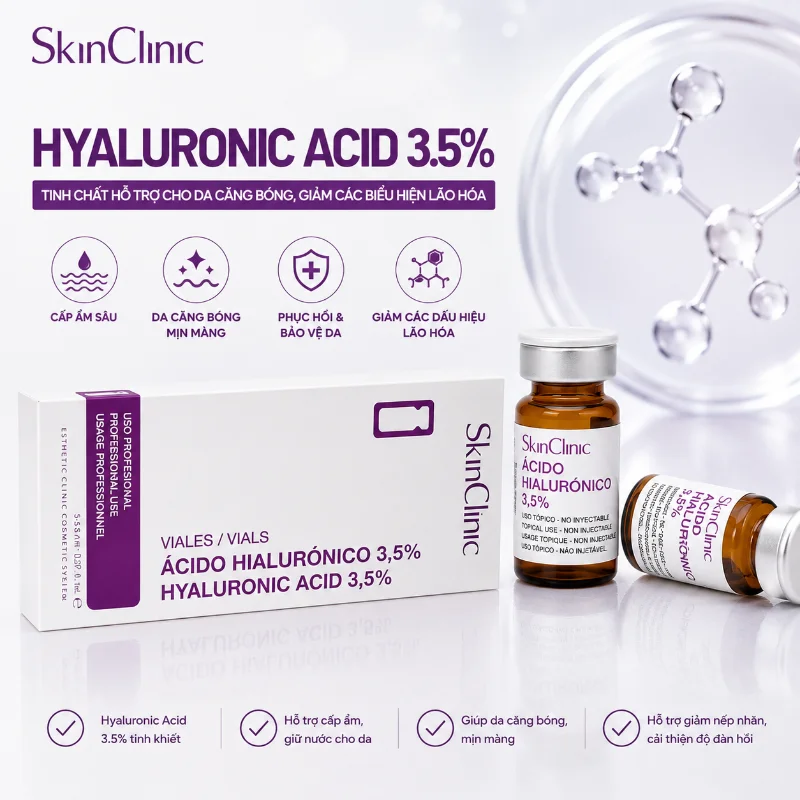 Hyaluronic Acid 3.5% SkinClinic – Tinh Chất Hỗ Trợ Da Căng Bóng, Giảm Các Biểu Hiện Lão Hóa