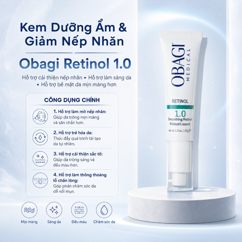 Kem Dưỡng Ẩm & Giảm Nếp Nhăn Obagi Retinol 1.0 28g