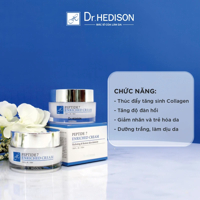 Kem Dưỡng Giảm Nếp Nhăn Peptide 7 Enriched Cream Dr.HEDISON 50ml