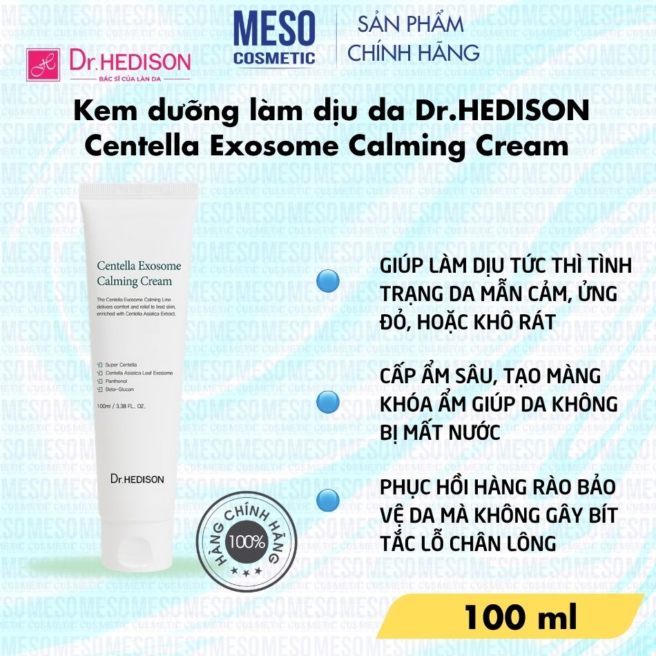 Kem Dưỡng Làm Dịu Da Phục Hồi Chuyên Sâu Dr.HEDISON Centella Exosome Calming Cream 100ml