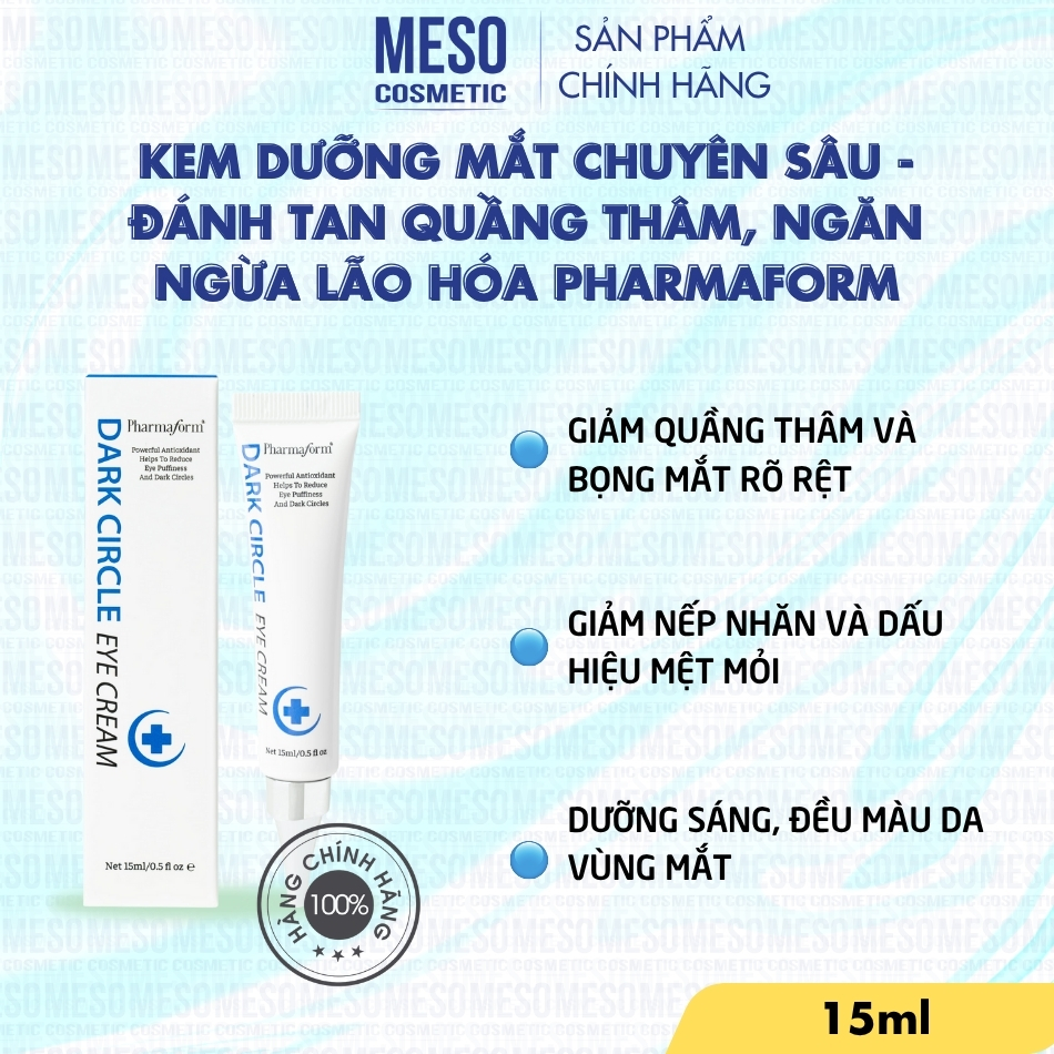 Kem Dưỡng Mắt Chuyên Sâu - Đánh Tan Quầng Thâm, Ngăn Ngừa Lão Hóa PHARMAFORM DARK CIRCLE EYE CREAM