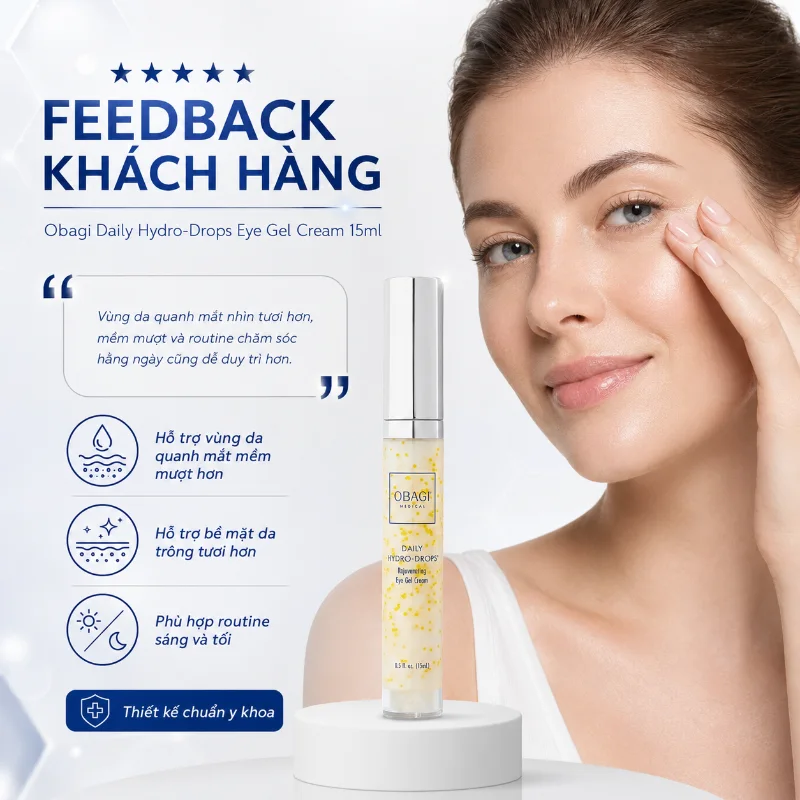 Kem Dưỡng Mờ Nếp Nhăn Vùng Mắt Obagi Daily Hydro-Drops® Rejuvenating Eye Gel Cream 15ml