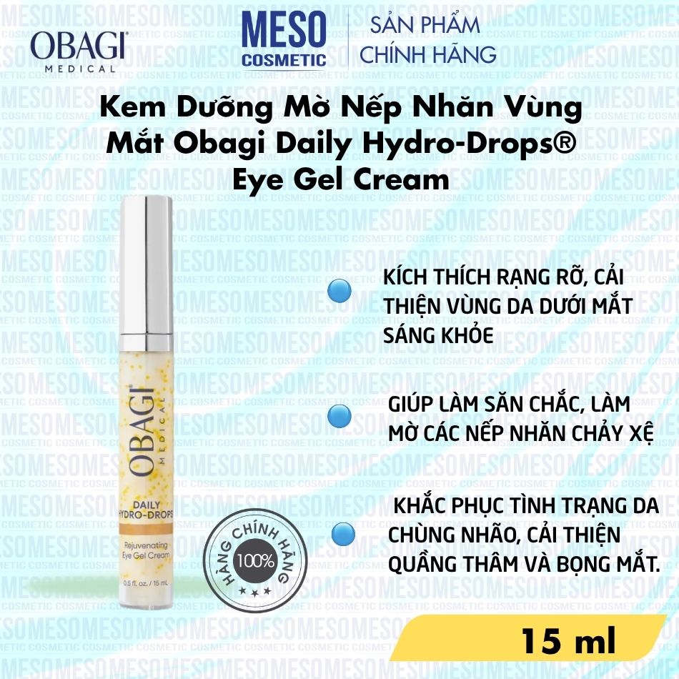 Kem Dưỡng Mờ Nếp Nhăn Vùng Mắt Obagi Daily Hydro-Drops® Rejuvenating Eye Gel Cream 15ml