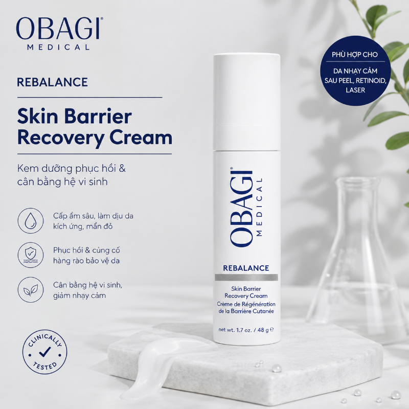 Kem Dưỡng Phục Hồi, Cân bằng hệ vi sinh, phục hồi hàng rào bảo vệ da Obagi Rebalance Skin Barrier Recovery Cream 48g