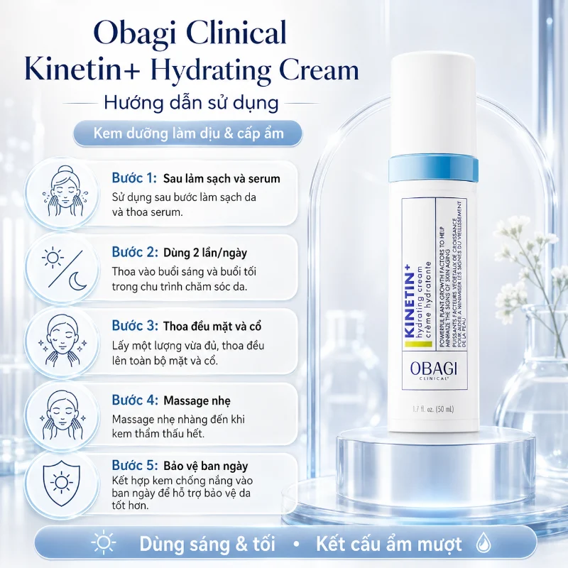 Kem Dưỡng Phục Hồi, Cấp Ẩm & Chống Lão Hóa Obagi Clinical Kinetin+ Hydrating Cream 50ml