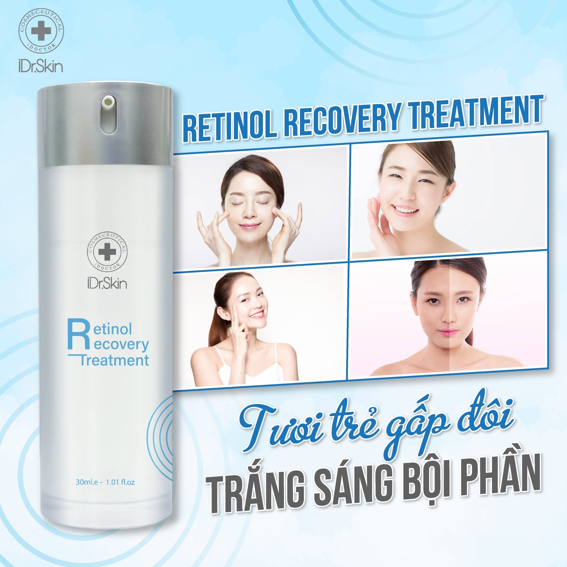 Kem Dưỡng Retinol 0.5% Cải Thiện Da Lão Hóa Retinol Recovery Treatment iDr.Skin 30ml