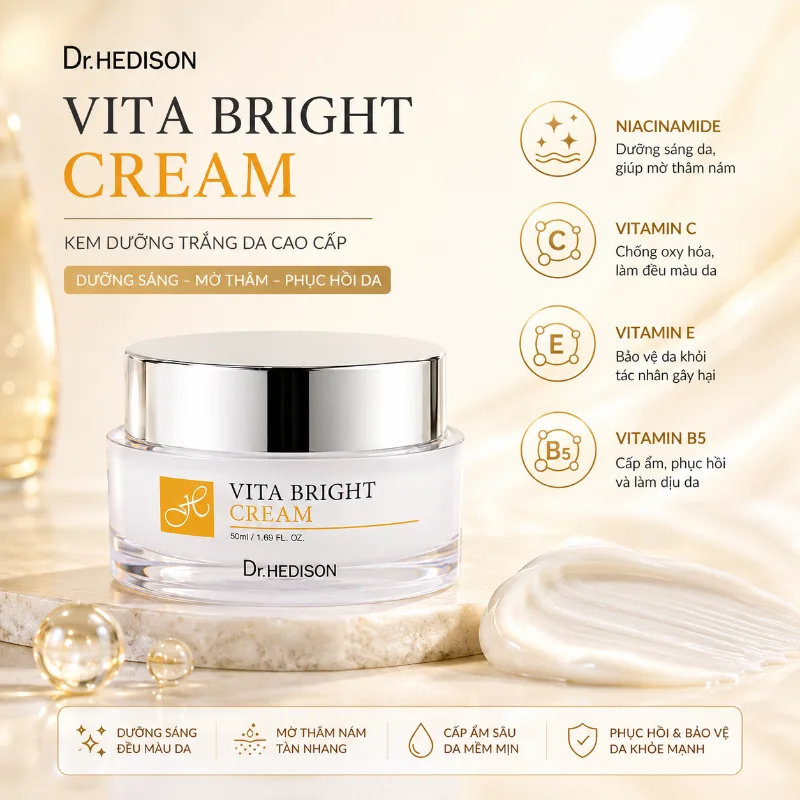 Kem Dưỡng Sáng Và Cấp Ẩm Dr.Hedison Vita – Bright Cream (50ml)