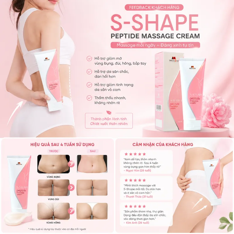 Kem Massage Giảm Mỡ S-Shape Peptide Massage Cream Mediworld