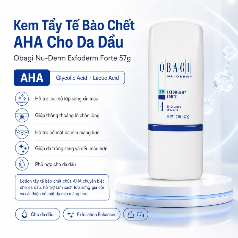 Kem Tẩy Da Chết Cho Da Dầu Obagi Nu-derm Exfoderm Forte Số 4 57g