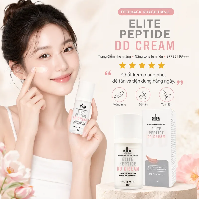 Kem Trang Điểm Nâng Tone Elite Peptide DD Cream Mediworld | Che Khuyết Điểm, Dưỡng Da & Chống Nắng SPF 35 PA+++
